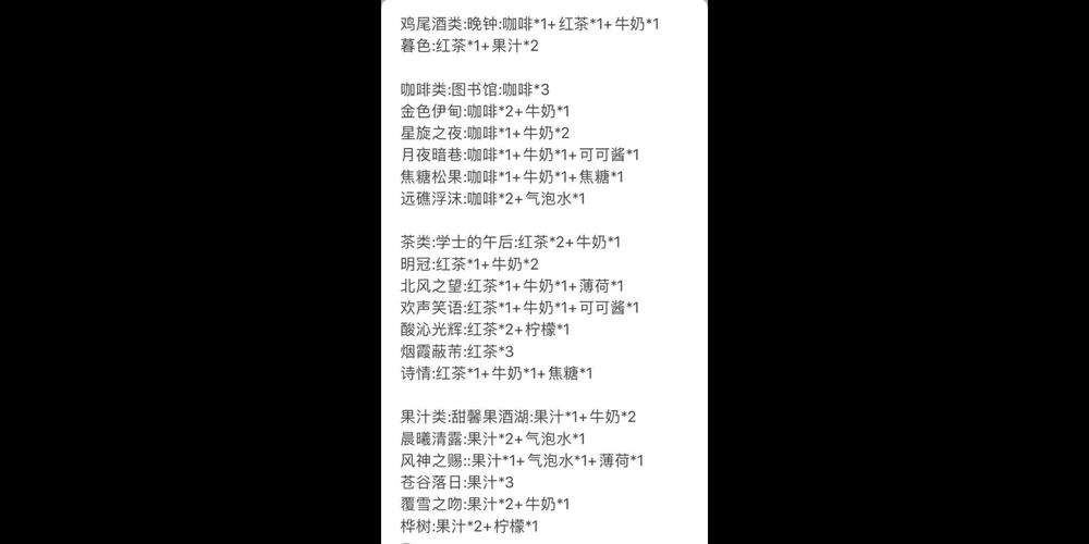 原神调酒配方速查：新手也能轻松调制